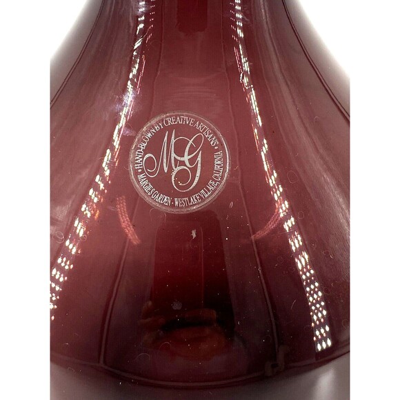 Artisan Glass Vase/Hand Blown/Amethyst/Bulbous Shaped/Margies Garden California - Picture 2 of 5